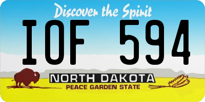 ND license plate IOF594