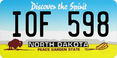 ND license plate IOF598