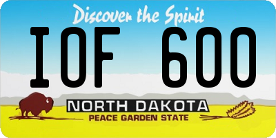 ND license plate IOF600