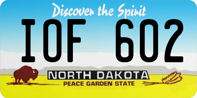 ND license plate IOF602