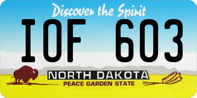 ND license plate IOF603