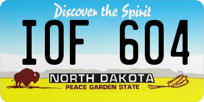 ND license plate IOF604