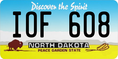 ND license plate IOF608