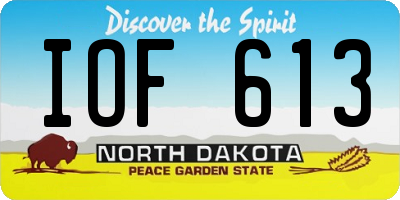 ND license plate IOF613