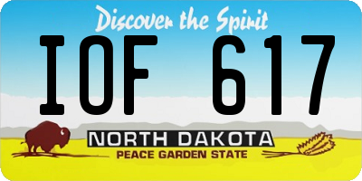 ND license plate IOF617