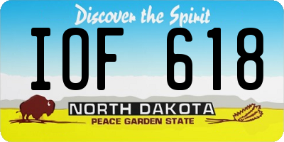 ND license plate IOF618