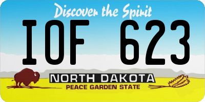 ND license plate IOF623
