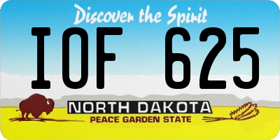 ND license plate IOF625