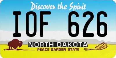 ND license plate IOF626