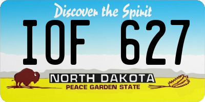 ND license plate IOF627