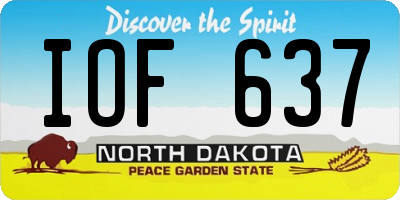 ND license plate IOF637