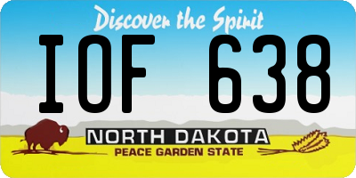 ND license plate IOF638