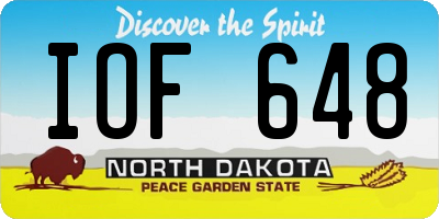 ND license plate IOF648