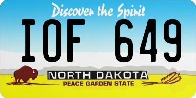 ND license plate IOF649