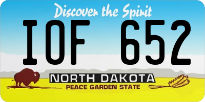 ND license plate IOF652