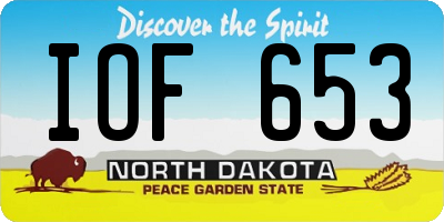 ND license plate IOF653