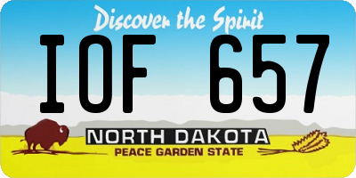 ND license plate IOF657
