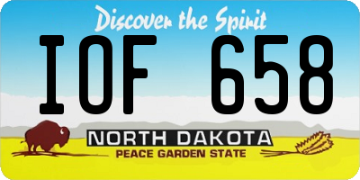 ND license plate IOF658