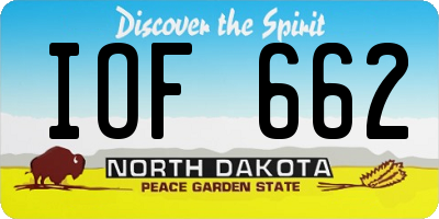 ND license plate IOF662