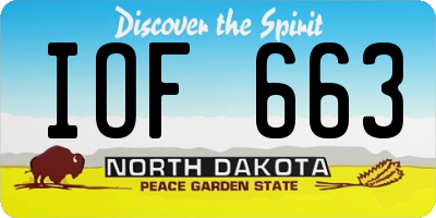 ND license plate IOF663