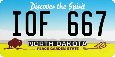 ND license plate IOF667