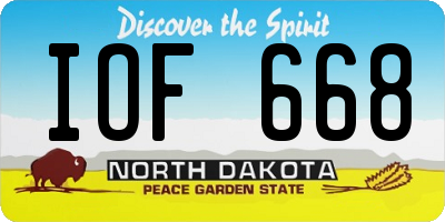 ND license plate IOF668