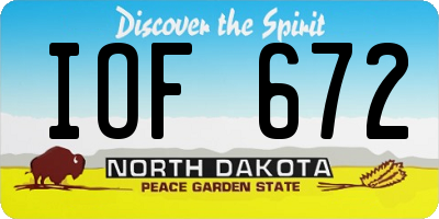 ND license plate IOF672