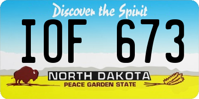 ND license plate IOF673