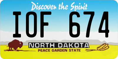 ND license plate IOF674
