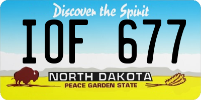 ND license plate IOF677