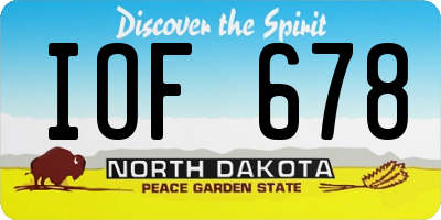 ND license plate IOF678