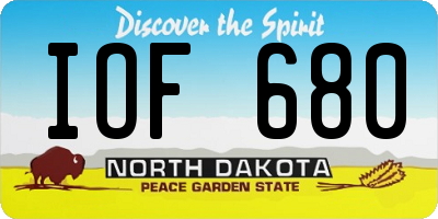 ND license plate IOF680