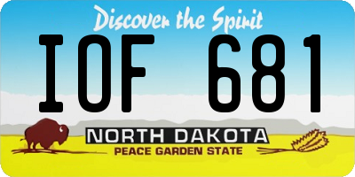 ND license plate IOF681