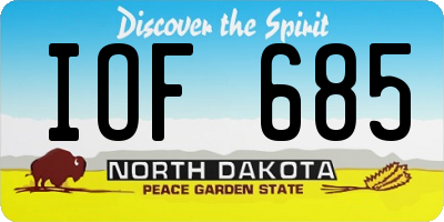 ND license plate IOF685