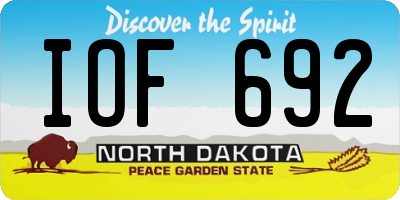 ND license plate IOF692