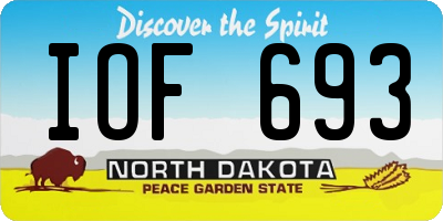 ND license plate IOF693