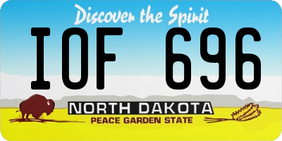 ND license plate IOF696