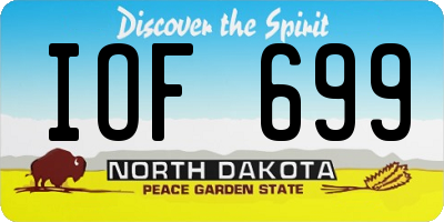 ND license plate IOF699