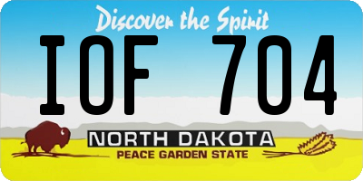 ND license plate IOF704
