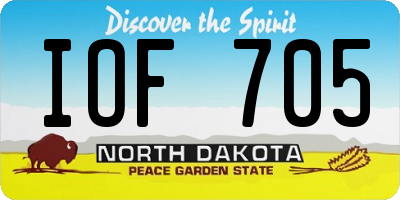 ND license plate IOF705