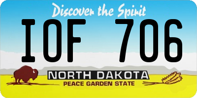 ND license plate IOF706