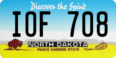 ND license plate IOF708