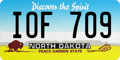 ND license plate IOF709