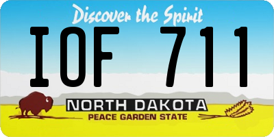 ND license plate IOF711