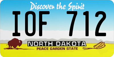 ND license plate IOF712