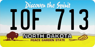 ND license plate IOF713