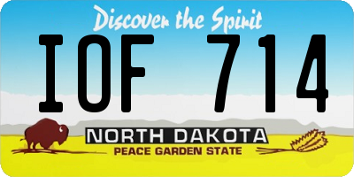 ND license plate IOF714
