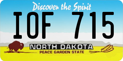 ND license plate IOF715