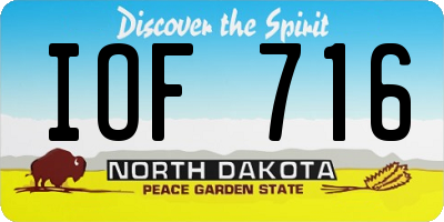 ND license plate IOF716