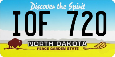 ND license plate IOF720